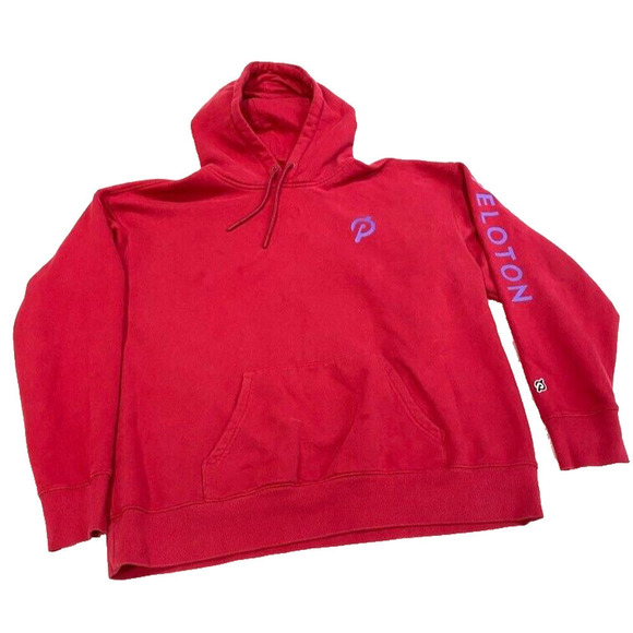 Peloton - red sweatshirt long sleeve hoodie with logo women's size Large - Picture 1 of 5
